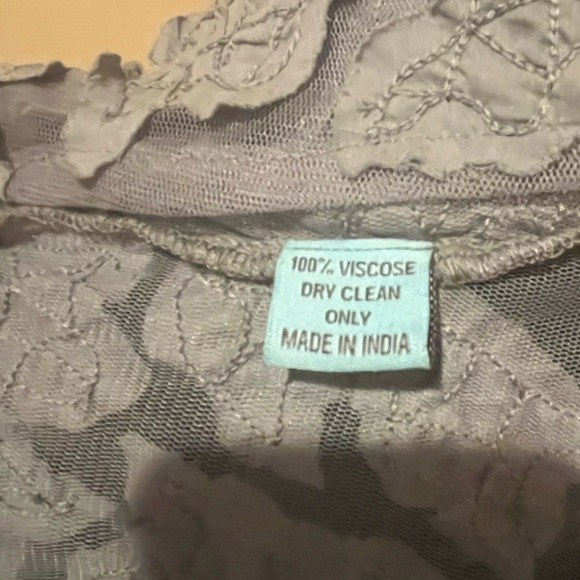 Letarte Dark Grey Mesh Hand Sewn Applique Swim Dress Cover Up, size L - Picture 4 of 5